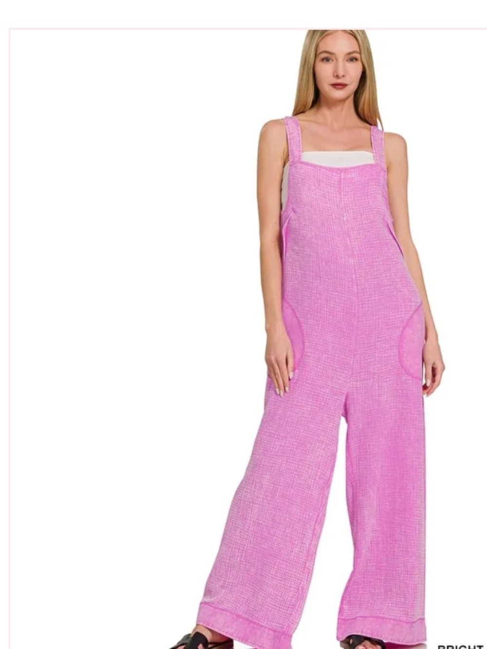 Zenana pink gauze overalls